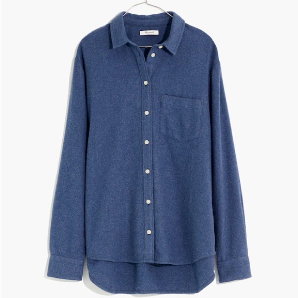 Madewell Flannel Side-Button Oversized Ex-Boyfriend Shirt